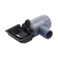 A grey and black plastic plumbing or drainage component with a T-joint and a rectangular connector, shown on a plain white background.